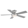 Wac 5-Blade Smart Flush Mount Ceiling Fan 52" Brushed Nickel w/3000K LED Light Kit and Remote Control F-035